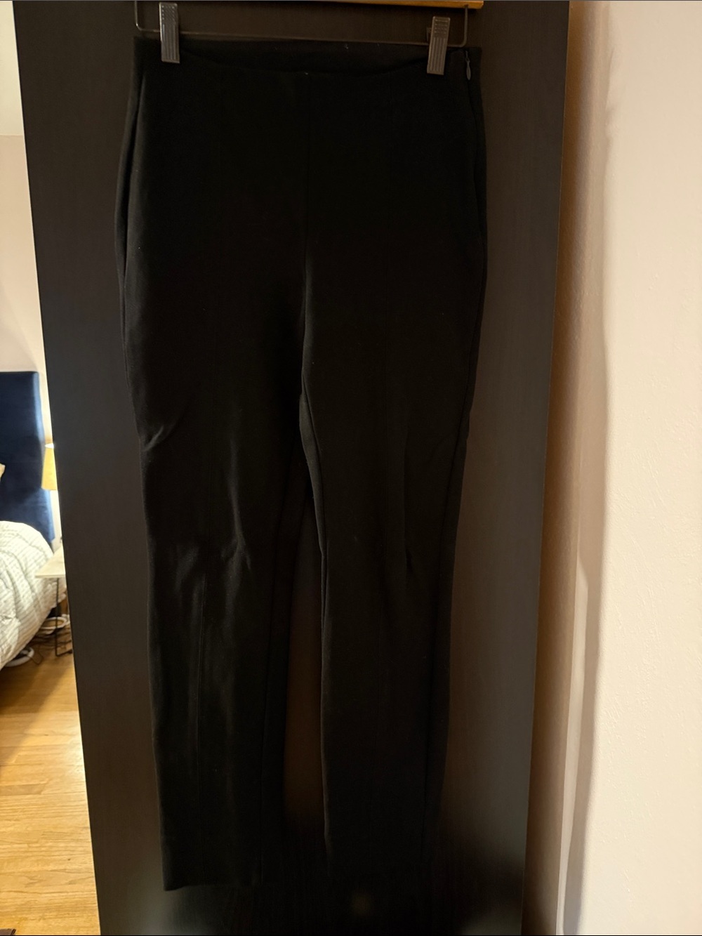Quince Black Ponte Straight-Leg Pants
